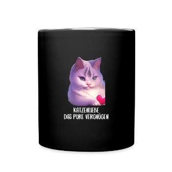 Katzen Sprüche Katzenmotiv Katzenliebhaber - Tasse einfarbig - Schwarz - Vorne
