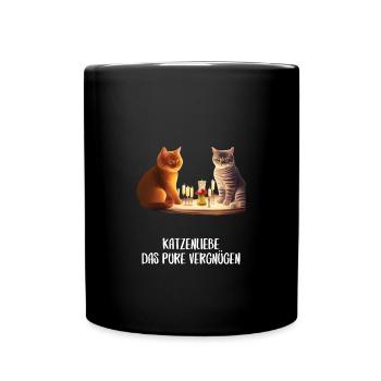 Katzen Sprüche Katzenmotiv Katzenliebhaber - Tasse einfarbig - Schwarz - Vorne