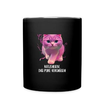 Katzen Sprüche Katzenmotiv Katzenliebhaber - Tasse einfarbig - Schwarz - Vorne