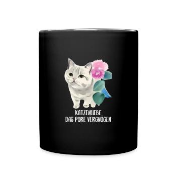 Katzen Sprüche Katzenmotiv Katzenliebhaber - Tasse einfarbig - Schwarz - Vorne
