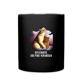 Katzen Sprüche Katzenmotiv Katzenliebhaber - Tasse einfarbig - Schwarz - Vorne
