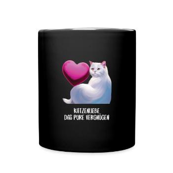 Katzen Sprüche Katzenmotiv Katzenliebhaber - Tasse einfarbig - Schwarz - Vorne
