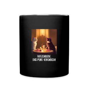 Katzen Sprüche Katzenmotiv Katzenliebhaber - Tasse einfarbig - Schwarz - Vorne