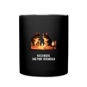 Katzen Sprüche Katzenmotiv Katzenliebhaber - Tasse einfarbig - Schwarz - Vorne