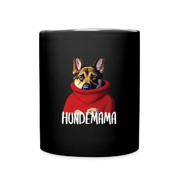 Hundemama Hund Sprüche Hundemotiv Geschenk - Tasse einfarbig - Schwarz - Vorne