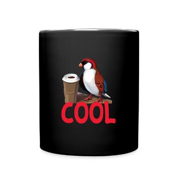 cooler Zebrafink - Australian zebra finch - Tasse einfarbig - Schwarz - Vorne