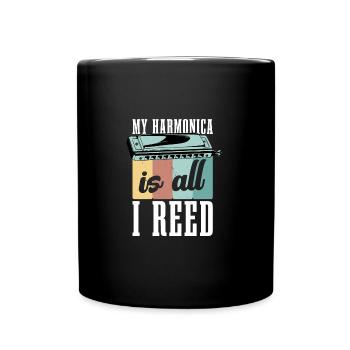 Orgue à bouche Français harmoniciste harpe - Mug uni - noir - Devant