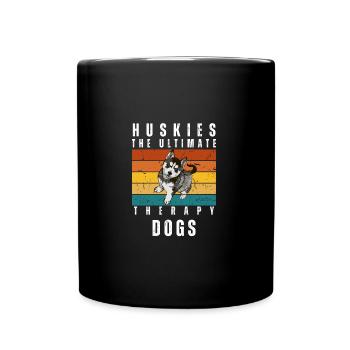 Huskys Die ultimativen Therapiehunde - Siberian Husky - Tasse einfarbig - Schwarz - Vorne
