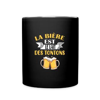 Tonton bière oncle humour idée cadeau apéro - Mug uni - noir - Devant