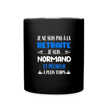 Grand-père retraité normand pêcheur t-shirt - Mug uni - noir - Devant