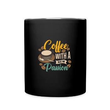Coffee with Passion - Tasse einfarbig - Schwarz - Vorne