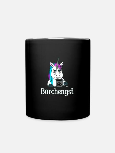 bürohengst lustiges Einhorn für die Arbeit - Tasse einfarbig - Schwarz