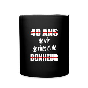 40 ans maillot anniversaire cadeau homme femme - Mug uni - noir - Devant