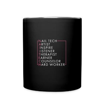 Nail technician Manicurist Polish nail art - Full Colour Mug - black - Front