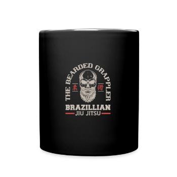 Bearded Grappler Skull Brazili | BrazilianJiuJitsu - Tasse einfarbig - Schwarz - Vorne