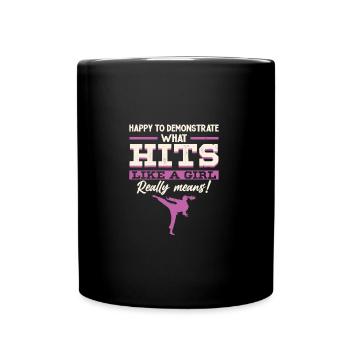 Happy To Demonstrate What Hits | BrazilianJiuJitsu - Tasse einfarbig - Schwarz - Vorne