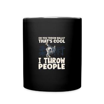Oh You Throw Balls That's Cool | BrazilianJiuJitsu - Full Colour Mug - black - Front