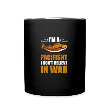 Zander Pike Fishing Anglers - Full Colour Mug - black - Front