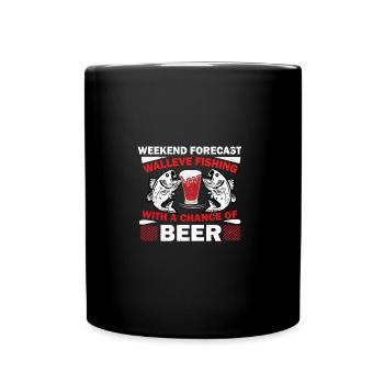 Zander Pike Fishing Anglers - Full Colour Mug - black - Front