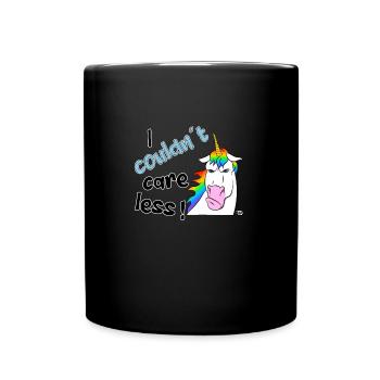 Je m’en fous. Licorne drôle sinistre - Mug uni - noir - Devant