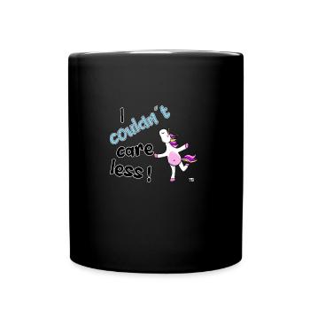 I couldnt care less. lustiges tanzendes Einhorn - Tasse einfarbig - Schwarz - Vorne