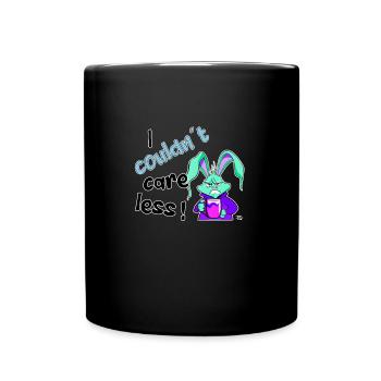 Je m’en fous. Lapin drôle sinistre - Mug uni - noir - Devant