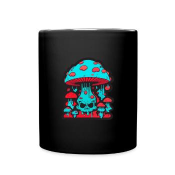 Mushrooms and emerging skulls - Full Colour Mug - black - Front