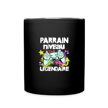 Parrain niveau légendaire t-shirt gamer cadeau - Mug uni - noir - Devant