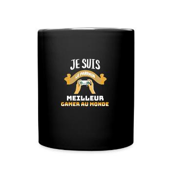 je suis le parrain meilleur gamer au monde t-shirt - Mug uni - noir - Devant