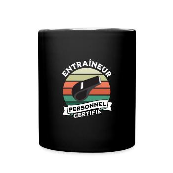 Entraîneur personnel certifié t-shirt coach cadeau - Mug uni - noir - Devant