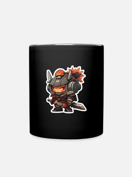 Chibi Samurai Roboter - Tasse einfarbig - Schwarz