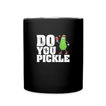 Pickle Gurke Pickelball Schläger Lustig - Tasse einfarbig - Schwarz - Vorne