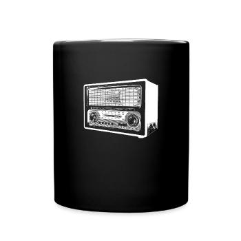 Retro Radio - Tasse einfarbig - Schwarz - Vorne