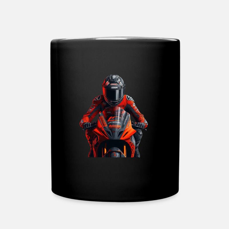 MotoGP Motorcycle driver - Full Colour Mug - black