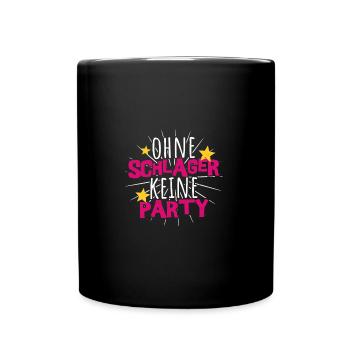 Schlager Party Outfit Kostüm - Tasse einfarbig - Schwarz - Vorne