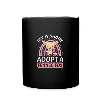Sweet Desert Fox Gift For Girls Kids - Full Colour Mug - black - Front