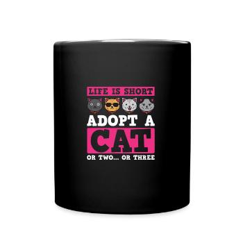 Funny Cat Lovers Gift For Cats Mom - Full Colour Mug - black - Front
