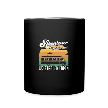 Wohnwagen Wohnmobil Camping Spruch - Tasse einfarbig - Schwarz - Vorne