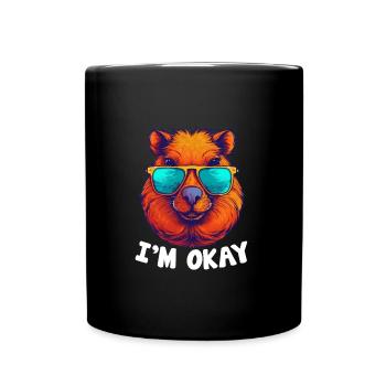 Capybara Funny Rodent Capybara Capybara - Full Colour Mug - black - Front