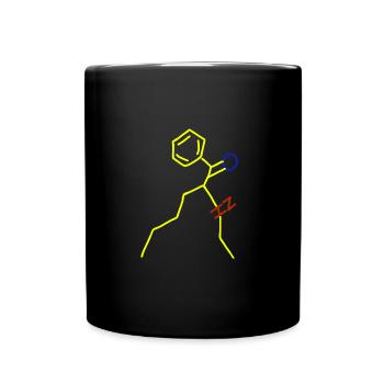 Happy man with tattoo and gift - Full Colour Mug - black - Front