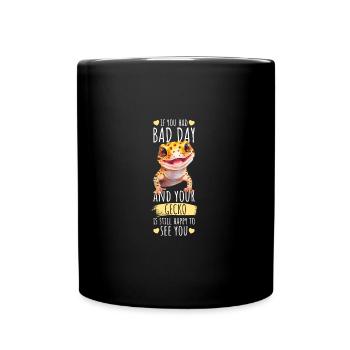 Leopard Gecko Lizard Lover - Full Colour Mug - black - Front