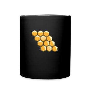 honigwaben - Tasse einfarbig - Schwarz - Vorne