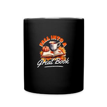 Tomber dans un grand livre - Mug uni - noir - Devant