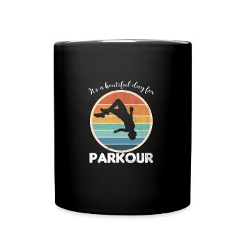 It's a beautiful day for parkour - Full Colour Mug - black - Front