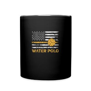 Drapeau américain Water-polo Patriotique - Mug uni - noir - Devant