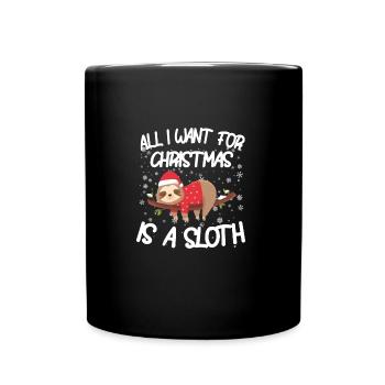 Christmas sloth - Full Colour Mug - black - Front