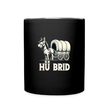 Hü Brid - Lustiges Hybrid Auto - Pferd - Tasse einfarbig - Schwarz - Vorne