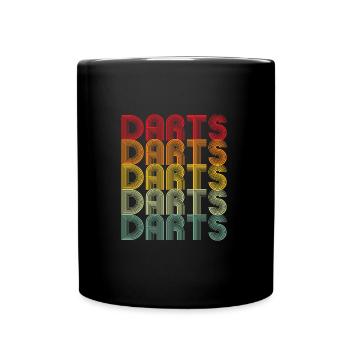 Colorful retro darts design - Full Colour Mug - black - Front