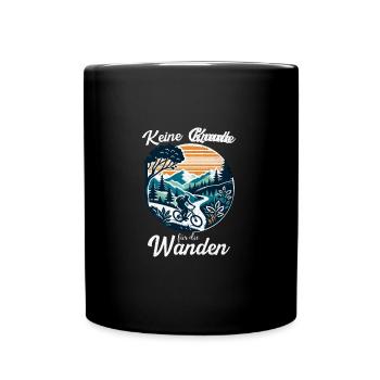 Mountainbike-Action Keine Gnade für die Wade - Tasse einfarbig - Schwarz - Vorne