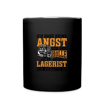 Gabelstapler Staplerfahrer Lustig Logistik Beruf - Tasse einfarbig - Schwarz - Vorne